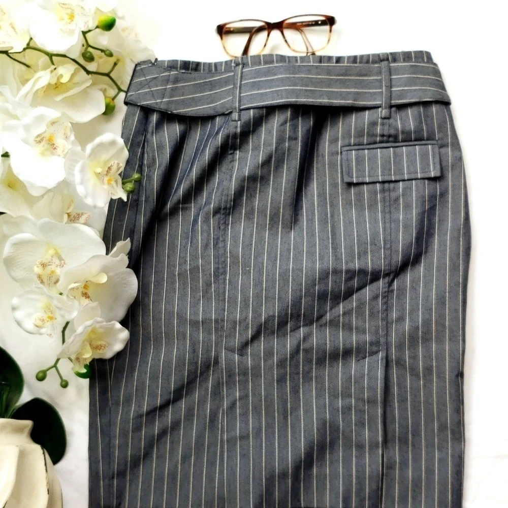 Cute stripe denim knee length skirt - Picture 4 of 5